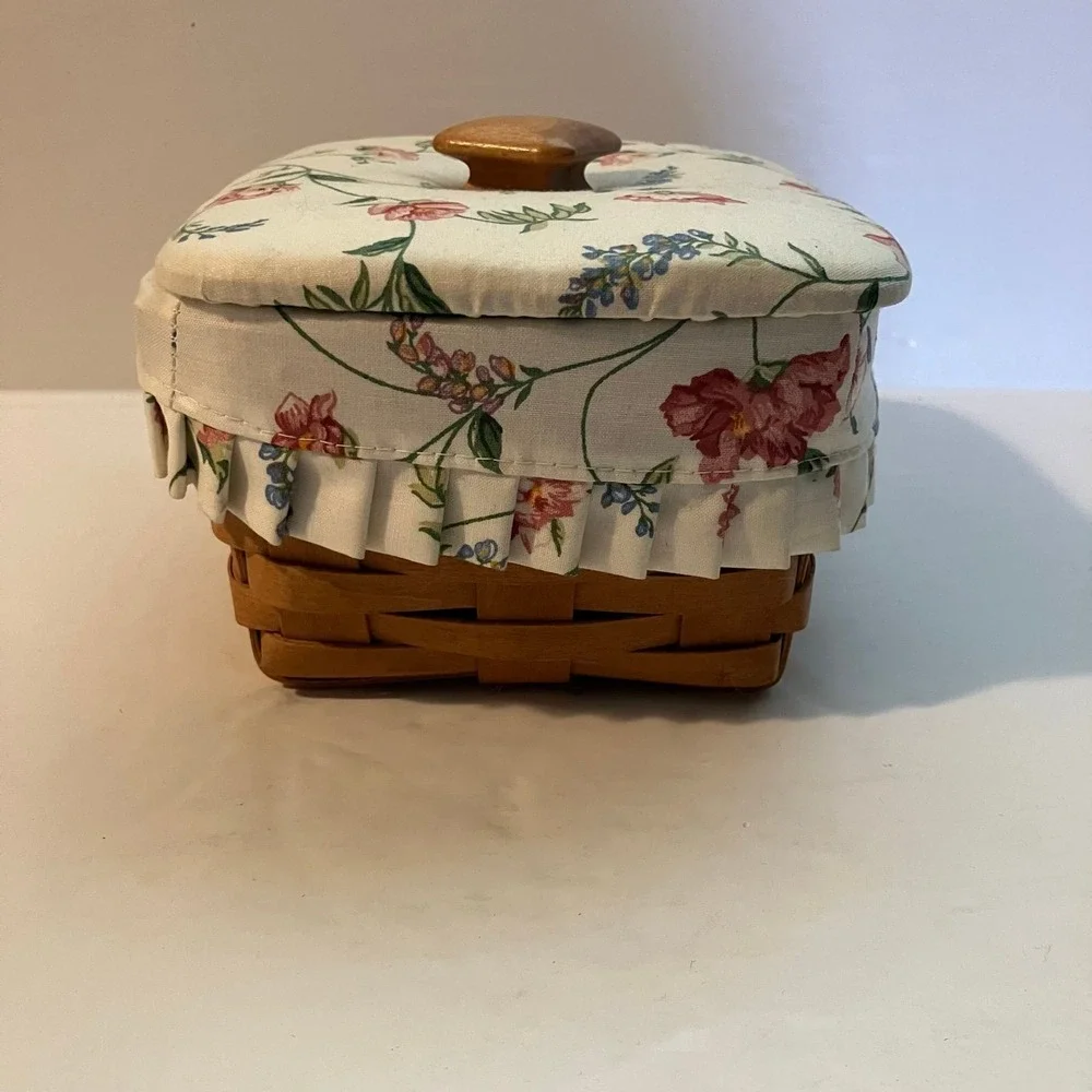 Henn Workshops Special Edition Mother's Day floral lined vanity basket w/ lid
